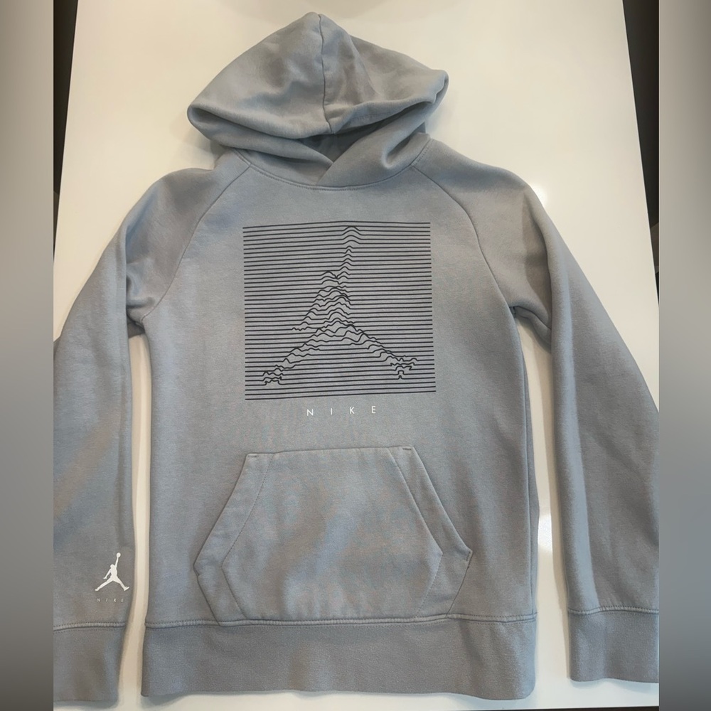 Kids Jordan Jumpman x Nike Light Gray Hoodie with Graphic Design
